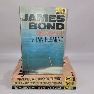 Ian Fleming James Bond Vintage Pan Softcover Book Novel 4 Set 1960s Spy Movie